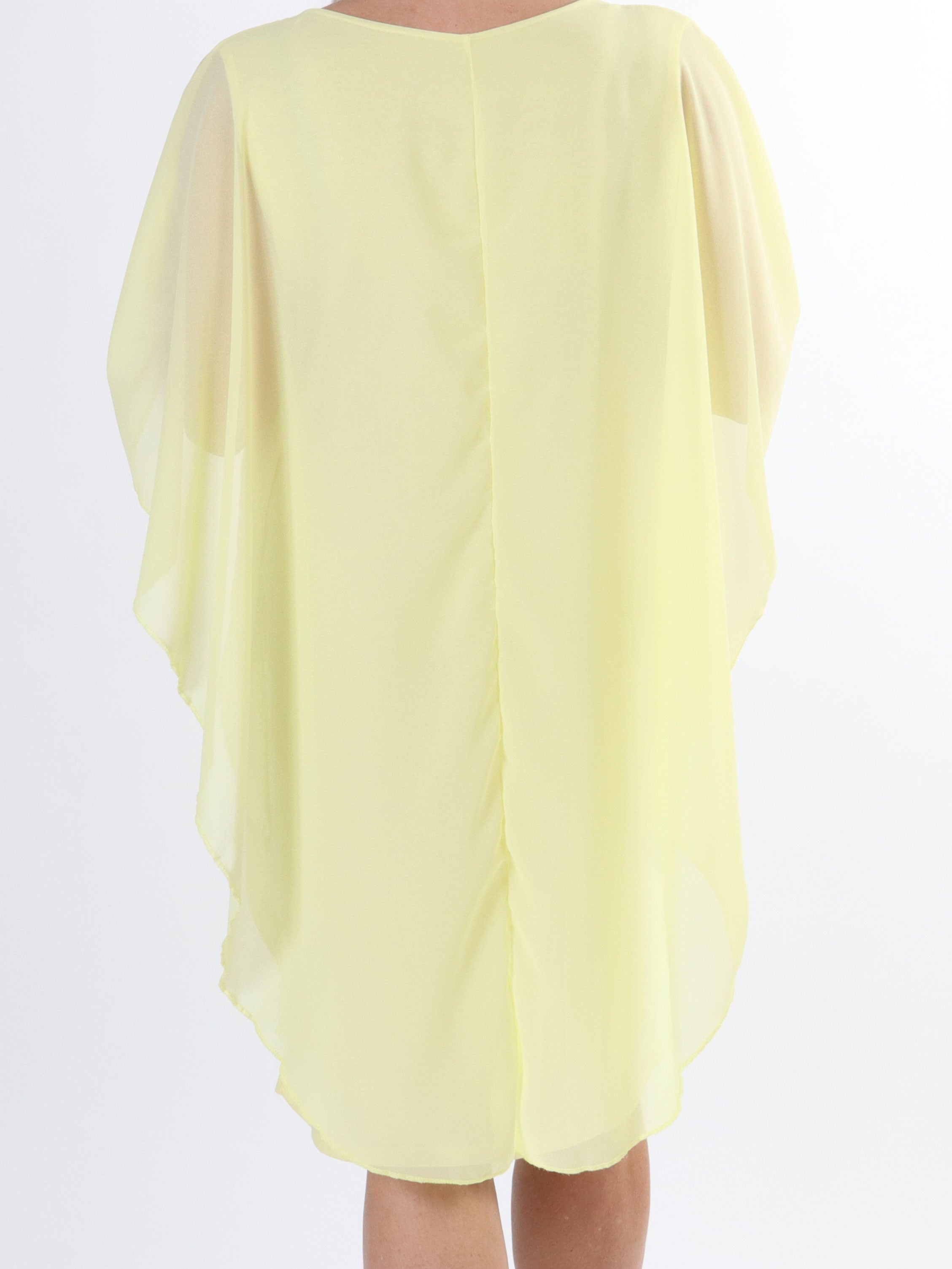 Kenya Crystal - Plus size tunikakjole med chiffonlag og similisten